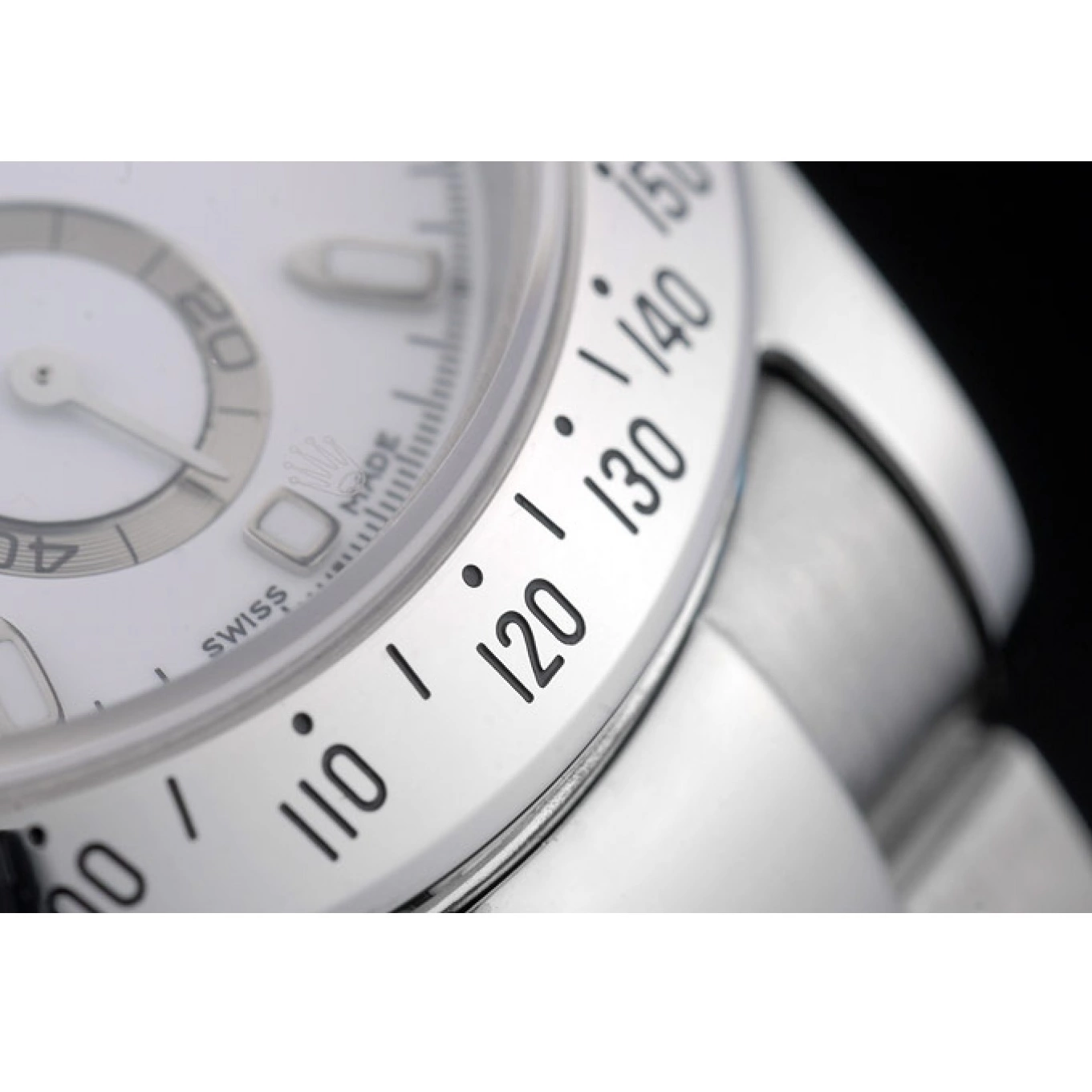 MiroTime 0811 Swiss Rolex Daytona Stainless Steel Bracelet White Dial 80297